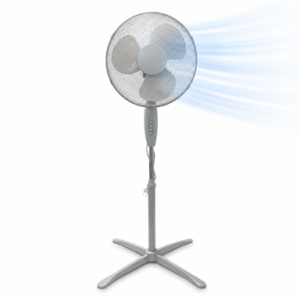 Ventilateur Sur Pied Hauteur Ajustable Gris