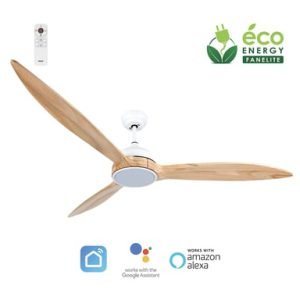Fanelite Ventilateur de plafond Zena Blanc et bois
