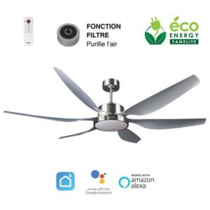 Fanelite Ventilateur de plafond Huahine Gris