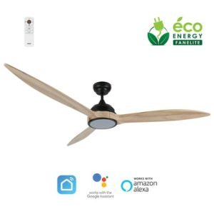 Fanelite Ventilateur de plafond Moorea Noir et bois