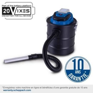 Aspirateur a cendres sans fil avec starterkit 2Ah C-AVC15-X - Set S - SCHEPPACH