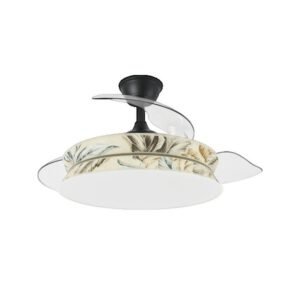 Ventilateur de plafond Fabrilamp decor 72W noir/transparent