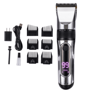 Tondeuse à cheveux avec écran LCD et accessoires Silver