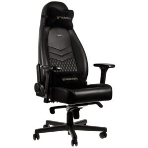 noblechairs ICON Chaise en cuir véritable Noir / Or