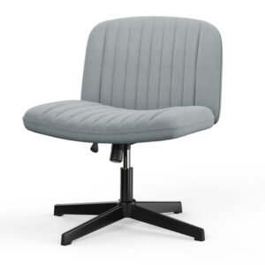 Chaise de bureau moderne sans accoudoirs ni roulettes pour la maison et la chambre - Gris