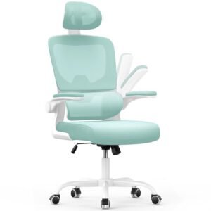 Chaise d'ordinateur pivotante avec fonction de basculement pour le bureau à domicile-Vert