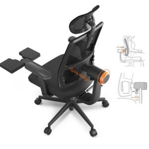 NEWTRAL MagicH-BP Chaise Ergonomique avec Repose-pieds, Dossier Auto-Suivant, Soutien Lombaire Adaptatif