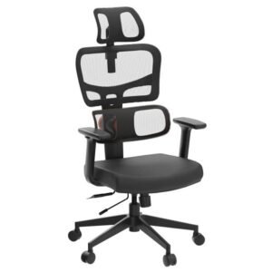 NEWTRAL Chaise Standard NT001 avec soutien lombaire adaptatif, chaise ergonomique, accoudoirs et appuie-tête réglables, base en nylon