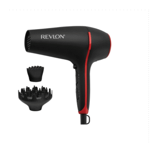 Sèche-cheveux REVLON RVDR5317E 2000W avec Diffuseur Volume et Peigne Lisseur, Grille Céramique Tourmaline et Huile de Coco - Noir