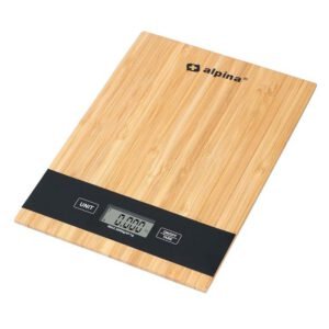 Balance de Cuisine Numérique en Bambou jusqu à 5Kg Précis Beige