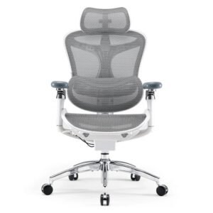 C300 PRO Chaise ergonomique – Accoudoirs 5D,Soutien lombaire auto-ajustable,Dossier maille,150kg max,3 inclinaisons 92°/100°/112°,BIFMA/TÜV,Dimensions 77x67x127cm,Blanc