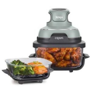 Crispi Cyber Space FN101EUSG - Friteuse sans huile 3,8L, Vert Gris