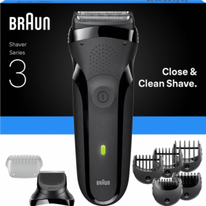 Rasoir électrique BRAUN Series 3 - Noir - Autonomie 30 minutes - Charge rapide 5 minutes