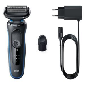 Rasoir électrique - BRAUN - SERIES 5 51-B1000s - 50 min d'autonomie - Noir/Bleu - Tete lavable