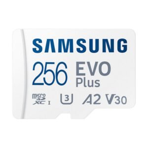 Carte Mémoire MicroSD 256GB Class 10 Modèle Evo Plus 100 Mb/s Blanc