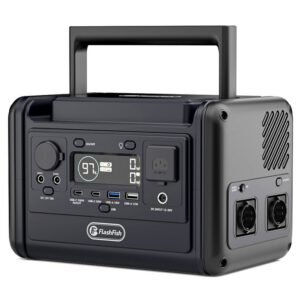 Flashfish T300Pro Station d'Énergie Portative, Capacité 230Wh, Puissance Nominale 300W (Pic 600W), AC Onde Sinusoïdale Pure, 9 Ports de Sortie, USB-C PD 100W, Commutation UPS <0.02s, Lampe LED 3 Modes
