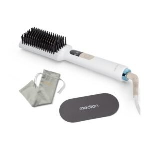 Brosse lissante chauffante MEDION MD19859 46W 5 niveaux 165–210°C céramique/tourmaline écran LED Blanc