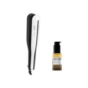 Lisseur vapeur L'Oréal Professionnel SteamPod 3 Pack huile biphasée 30 ml Blanc et noir