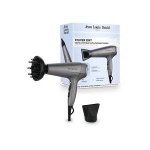 Sèche-cheveux Jean Louis David Power Dry 2400 W DC 2 vitesses 3 températures Diffuseur Gris