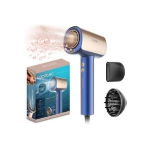 Sèche-cheveux CECOTEC DryGlam Nano Plasma Blue 1600 W moteur sans balais 110 000 tr/min Noir/Beige