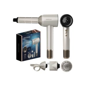Sèche-cheveux Cecotec DryGlam Waves Champagne 1600 W Plasma 110000 tr/min Brushless avec têtes Coanda 4-en-1 Noir