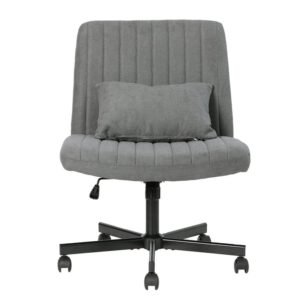 Chaise de bureau Roline pivotante moderne en tissu sans accoudoirs