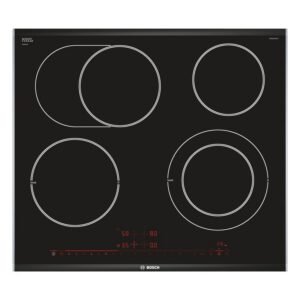 Bosch Serie 8 PKN675DP1D plaque Noir, Acier inoxydable Intégré Céramique 4 zone(s)