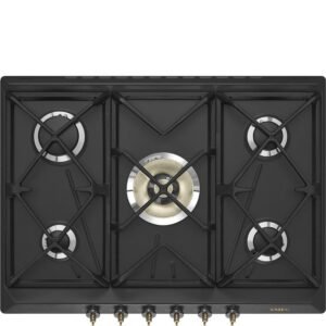 Table de cuisson à gaz encastrable Smeg Coloniale SRV876AOGH Anthracite 5 brûleurs