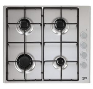 Table de cuisson à gaz encastrable Beko HIGG641C3SX 4 brûleurs en acier inoxydable