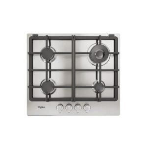 Table de cuisson encastrable en acier inoxydable Whirlpool TGML 661 IX R 58 cm Gaz 4 brûleurs Acier
