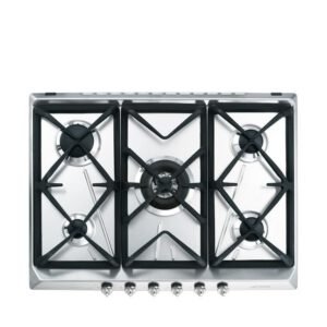 Table de cuisson à gaz encastrable en acier inoxydable Smeg SRV576GH5 5 brûleurs