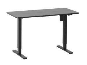 Table électrique ergonomique, hauteur réglable, plateau noir 120x60, structure couleur noire, commande tactile, hauteur de 68c