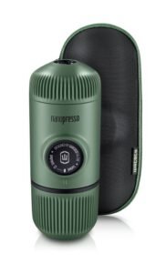 WACACO Nanopresso + Case Machine Espresso – 18 bars, café moulu, étui rigide inclus, portable, sans électricité, idéale voyage & outdoor -Vert