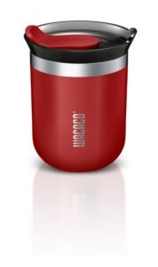 WACACO Octaroma Classico Mug Isotherme 180 ml – Acier inoxydable, double paroi sous vide, étanche, idéal espresso & voyage -Rouge
