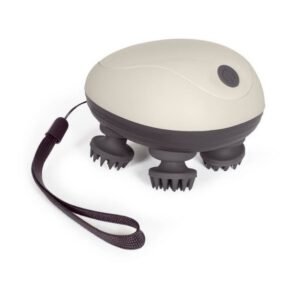 Masseur tete et cuir chevelu - LIVOO - DOS202 - 2 h - 96 picots - 4 tetes - 3 modes - IPX4 - Creme / Gris foncé