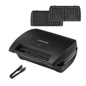 Lagrange Mini Maxi 900 W Noir appareil gaufres et croque-monsieur avec plaques amovibles antiadhésives