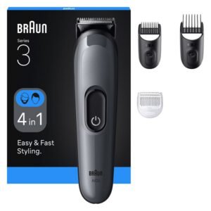 Rasoir Corps Braun S3 GROCERY AIO3500 Rechargeable Étanche en Acier Inoxydable Noir