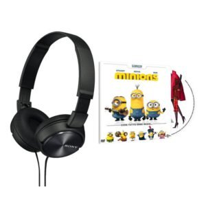 Sony Casque MDR-ZX310 Noir Pliable avec Câble 1,2 m + DVD Minions