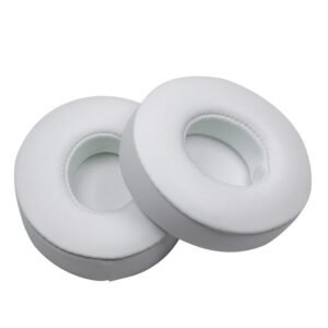 2 Coussinets de remplacement en cuir protéiné compatibles avec les casques Beats Solo 2 et Solo 3 White