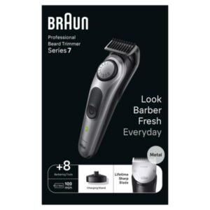 BRAUN BT7420 Tondeuse Barbe Rechargeable - Précision 0,5 mm - Moteur Auto-Sensing - 100 min d'Autonomie - Guides 1 à 20 mm - Lame Problade