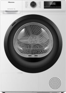 Hisense DHQE800BW2 sèche-linge Pose libre Charge avant 8 kg Noir, Blanc