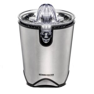 ROMMELSBACHER Presse-agrumes ZP 60/E ? Moteur puissant/silencieux, tamis en acier inoxydable, bec verseur pliable, système anti-goutte, 2 cônes de pressage (pour petits et grands fruits), 100 W, acier
