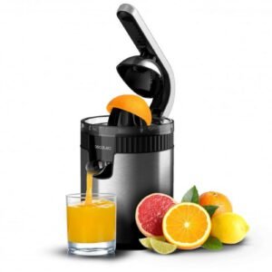 CECOTEC 03363 - Extracteur de jus à bras en acier Xqueeze RetroJuice 600