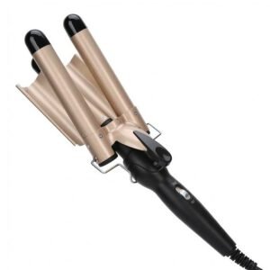 Avizar Fer À Boucler Triple Tube Céramique 70W avec Chauffage Rapide PTC Noir