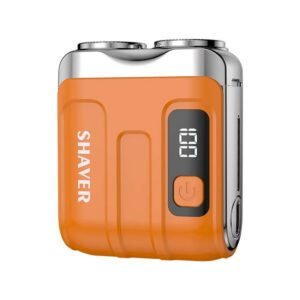 Mini Rasoir Électrique avec Affichage Numérique - Rasoir de Voyage Portable pour Hommes et Femmes, compatible avec Huawei, Samsung, APPLE, Garmin Orange