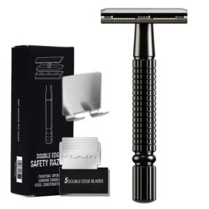 Nouveau rasoir manuel - Double tranchant pour un rasage en douceur Black
