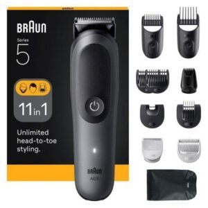 Cortapelos Braun Inalámbrico 14 Niveles 120min Autonomía Carga Rápida Negro/Gris