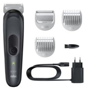 Braun BG3350 Recortadora Corporal 3 Cabezales Inalámbrica Resistente al Agua en Negro