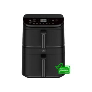 Friteuse d'air chaud Cosori Turbo Tower 10,8 L double stack 2630 W 7 programmes Noir PTFE-free
