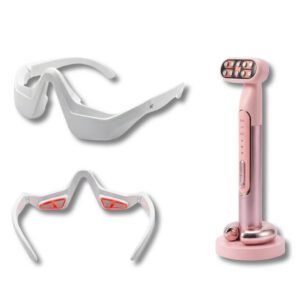 Coffret Institut Visage & Regard – Appareil Visage RF EMS LED Anti-Âge + Masque Oculaire Lissant & Défatigant, Soin Anti-Âge Professionnel
